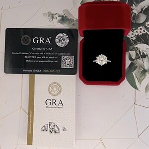 💎5.48 Carats Top D grade Moissanite Ring BRILLANT Cut 18K White Gold Sz7 QRcode